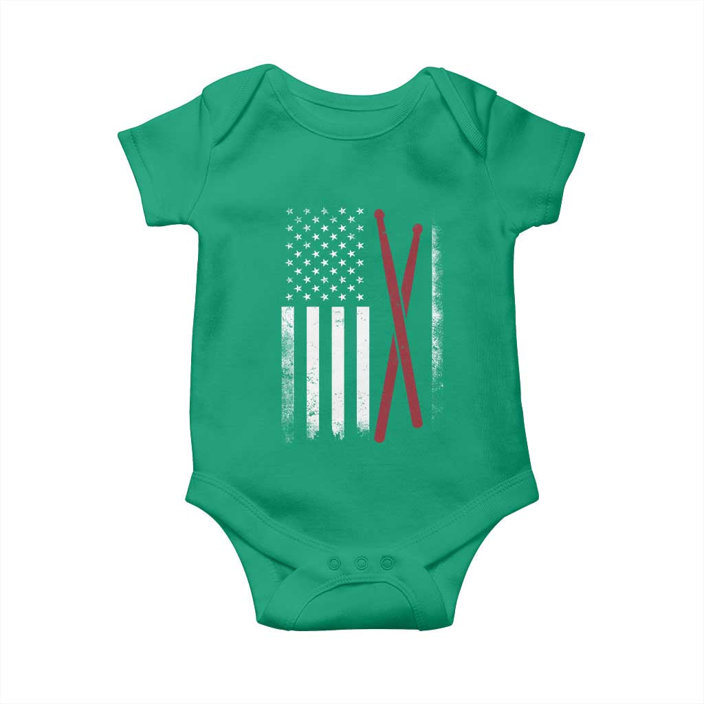 American Flag Drumsticks Baby Onesie USA Drummers Vintage Drum Sticks TS10 Irish Green Print Your Wear
