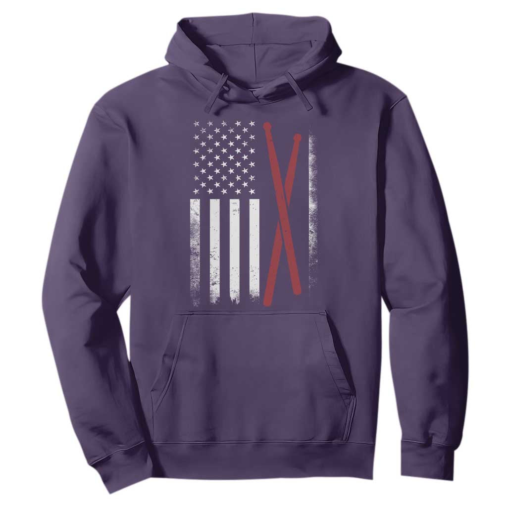American Flag Drumsticks Hoodie USA Drummers Vintage Drum Sticks TS10 Purple Print Your Wear