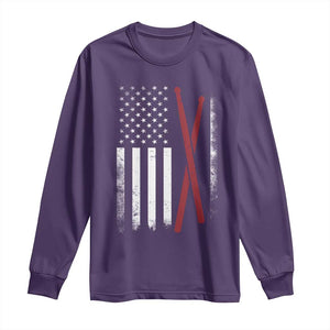 American Flag Drumsticks Long Sleeve Shirt USA Drummers Vintage Drum Sticks TS10 Purple Print Your Wear