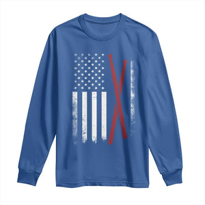 American Flag Drumsticks Long Sleeve Shirt USA Drummers Vintage Drum Sticks TS10 Royal Blue Print Your Wear