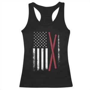 American Flag Drumsticks Racerback Tank Top USA Drummers Vintage Drum Sticks TS10 Black Print Your Wear