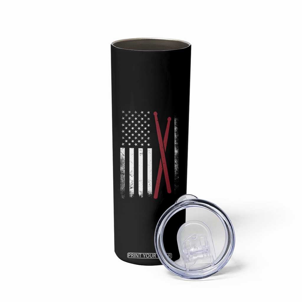 American Flag Drumsticks Skinny Tumbler USA Drummers Vintage Drum Sticks TS10 Print Your Wear