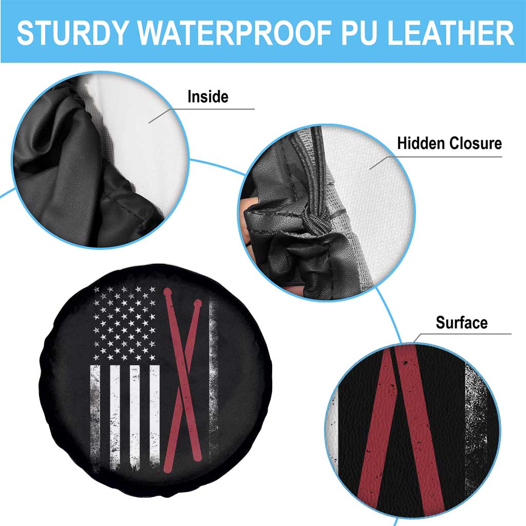 American Flag Drumsticks Spare Tire Cover USA Drummers Vintage Drum Sticks TS10 Print Your Wear