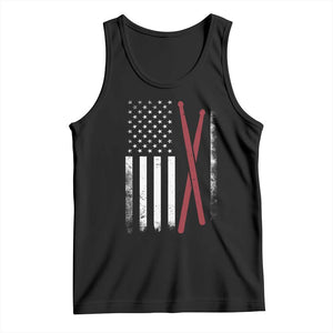 American Flag Drumsticks Tank Top USA Drummers Vintage Drum Sticks TS10 Black Print Your Wear