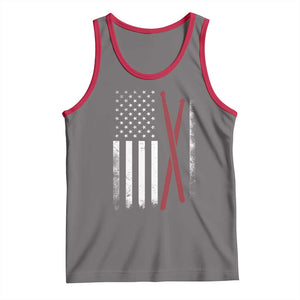 American Flag Drumsticks Tank Top USA Drummers Vintage Drum Sticks TS10 Deep Heather Red Print Your Wear