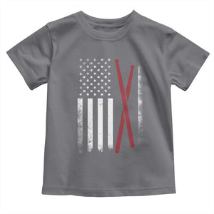 American Flag Drumsticks Toddler T Shirt USA Drummers Vintage Drum Sticks TS10 Charcoal Print Your Wear