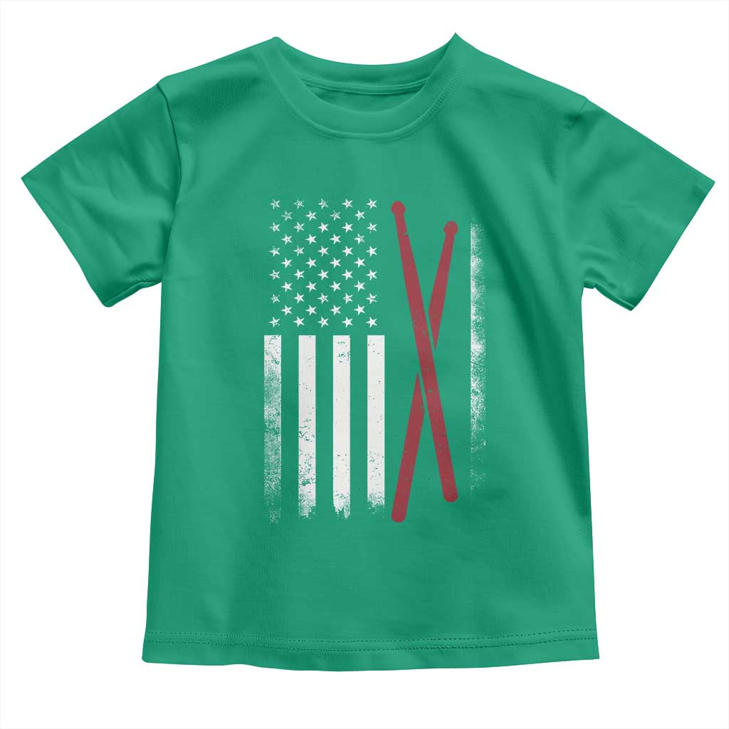 American Flag Drumsticks Toddler T Shirt USA Drummers Vintage Drum Sticks TS10 Irish Green Print Your Wear