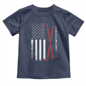 American Flag Drumsticks Toddler T Shirt USA Drummers Vintage Drum Sticks TS10 Navy Print Your Wear