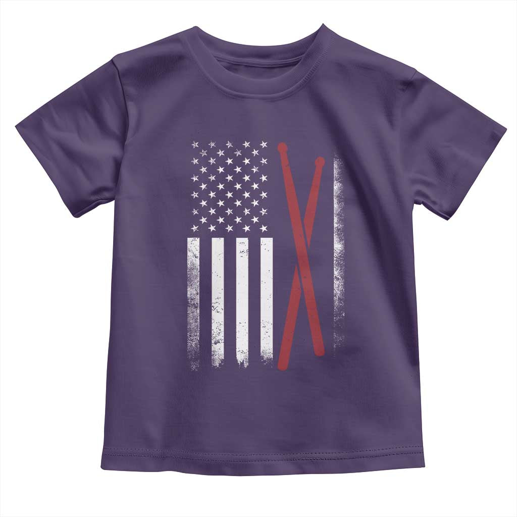 American Flag Drumsticks Toddler T Shirt USA Drummers Vintage Drum Sticks TS10 Purple Print Your Wear
