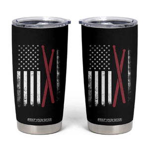 American Flag Drumsticks Tumbler Cup USA Drummers Vintage Drum Sticks TS10 Black Print Your Wear