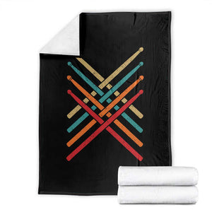 Retro Vintage Drummer Throw Blanket 70s 80s Distressed Drum Sticks TS10 Black Print Your Wear
