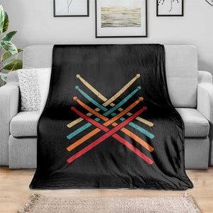 Retro Vintage Drummer Throw Blanket 70s 80s Distressed Drum Sticks TS10 Print Your Wear
