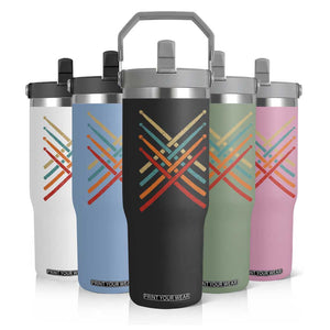 Retro Vintage Drummer Flip Straw Tumbler 70s 80s Distressed Drum Sticks TS10 Print Your Wear