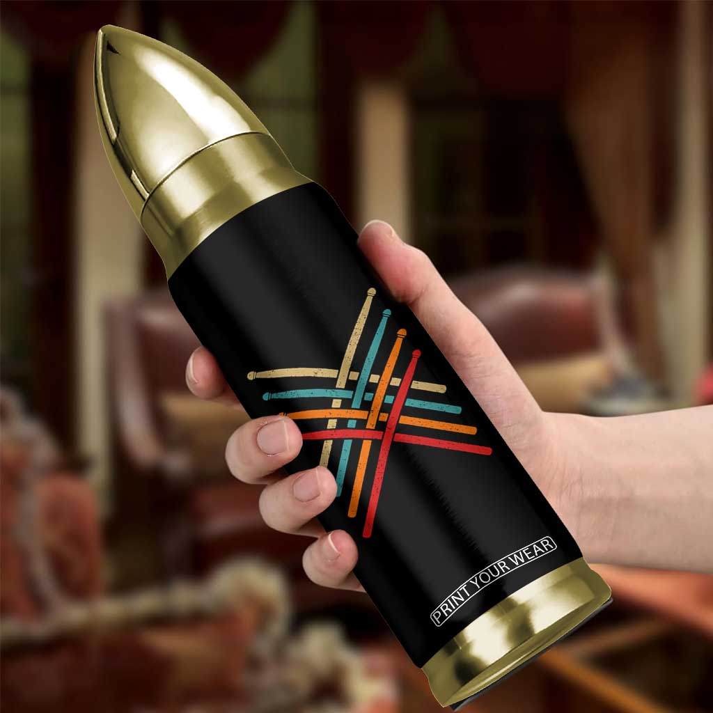 Retro Vintage Drummer Bullet Tumbler 70s 80s Distressed Drum Sticks TS10 Print Your Wear