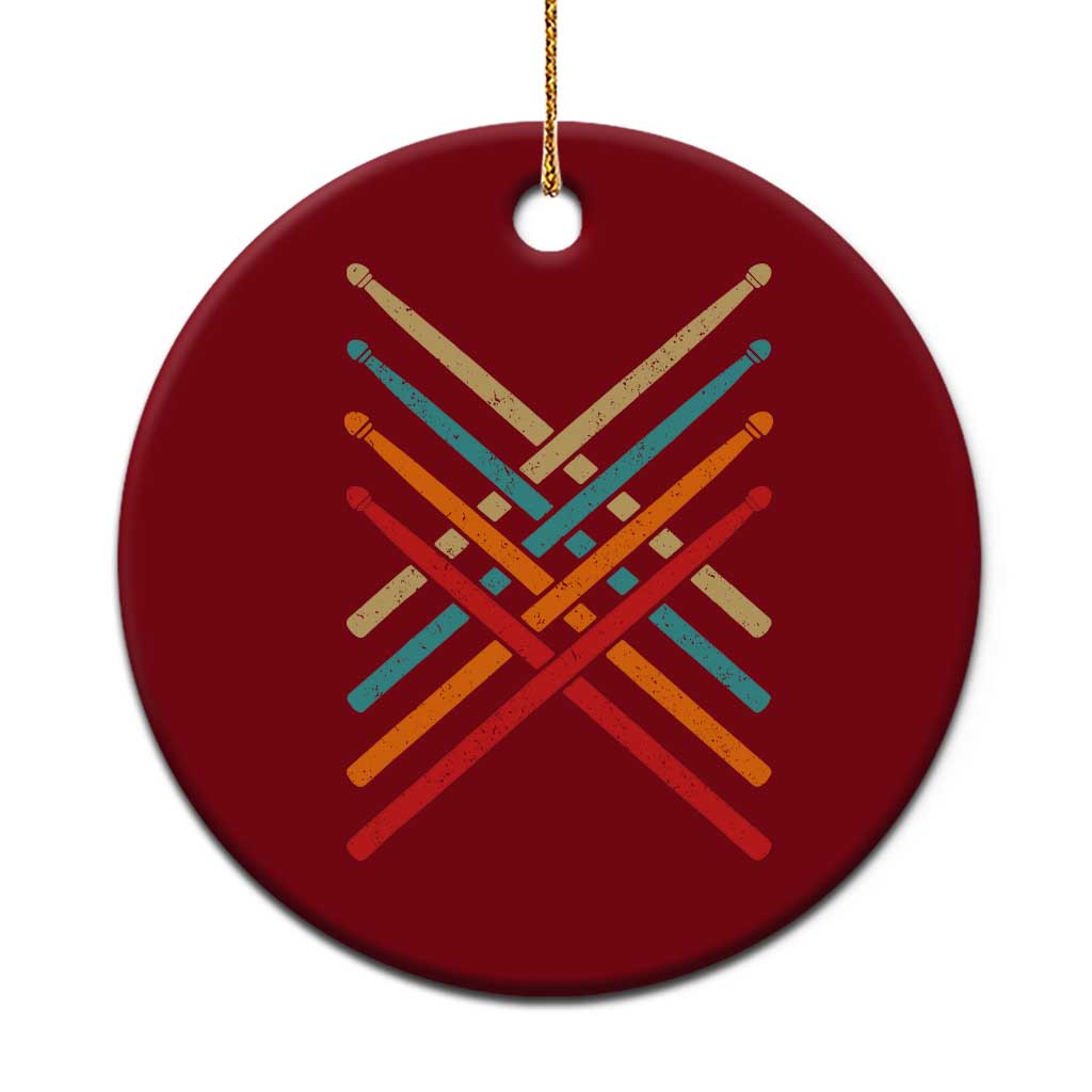 Retro Vintage Drummer Ceramic Ornament 70s 80s Distressed Drum Sticks TS10 1pc Red Print Your Wear