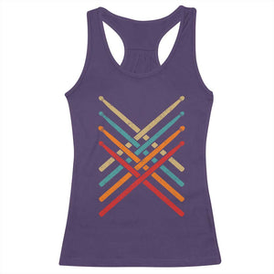 Retro Vintage Drummer Racerback Tank Top 70s 80s Distressed Drum Sticks TS10 Purple Print Your Wear
