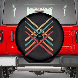 Retro Vintage Drummer Spare Tire Cover 70s 80s Distressed Drum Sticks TS10 Black Print Your Wear