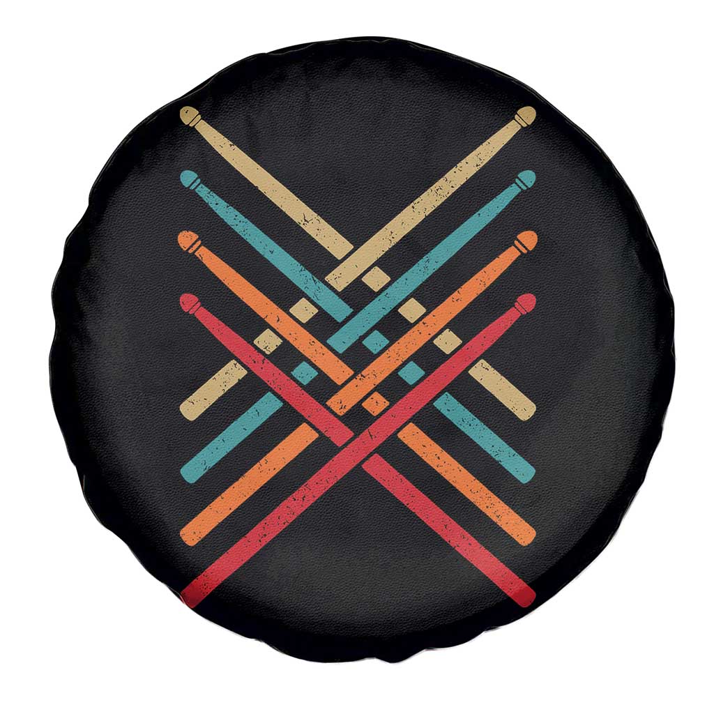 Retro Vintage Drummer Spare Tire Cover 70s 80s Distressed Drum Sticks TS10 Print Your Wear