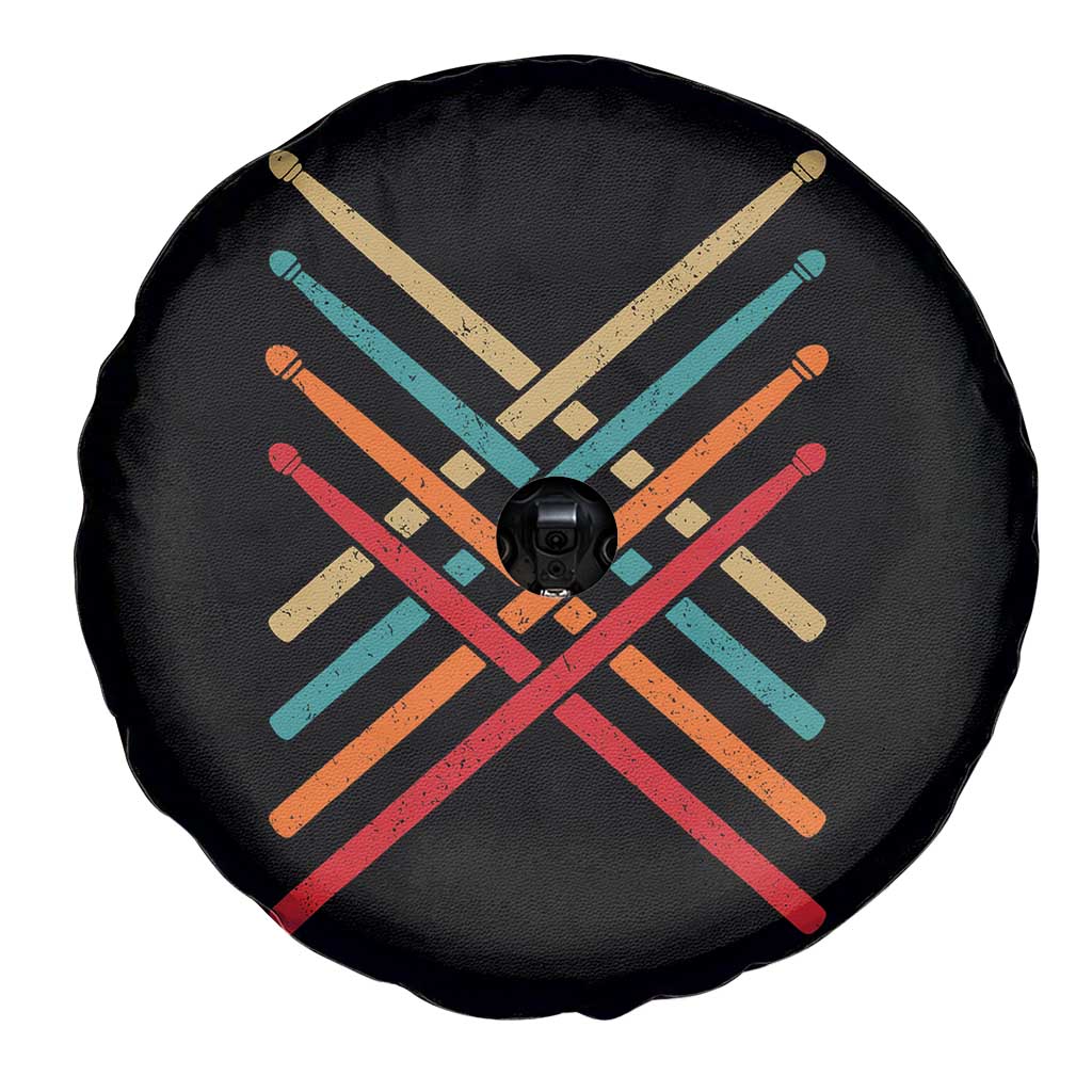Retro Vintage Drummer Spare Tire Cover 70s 80s Distressed Drum Sticks TS10 Print Your Wear