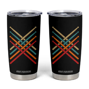 Retro Vintage Drummer Tumbler Cup 70s 80s Distressed Drum Sticks TS10 Black Print Your Wear