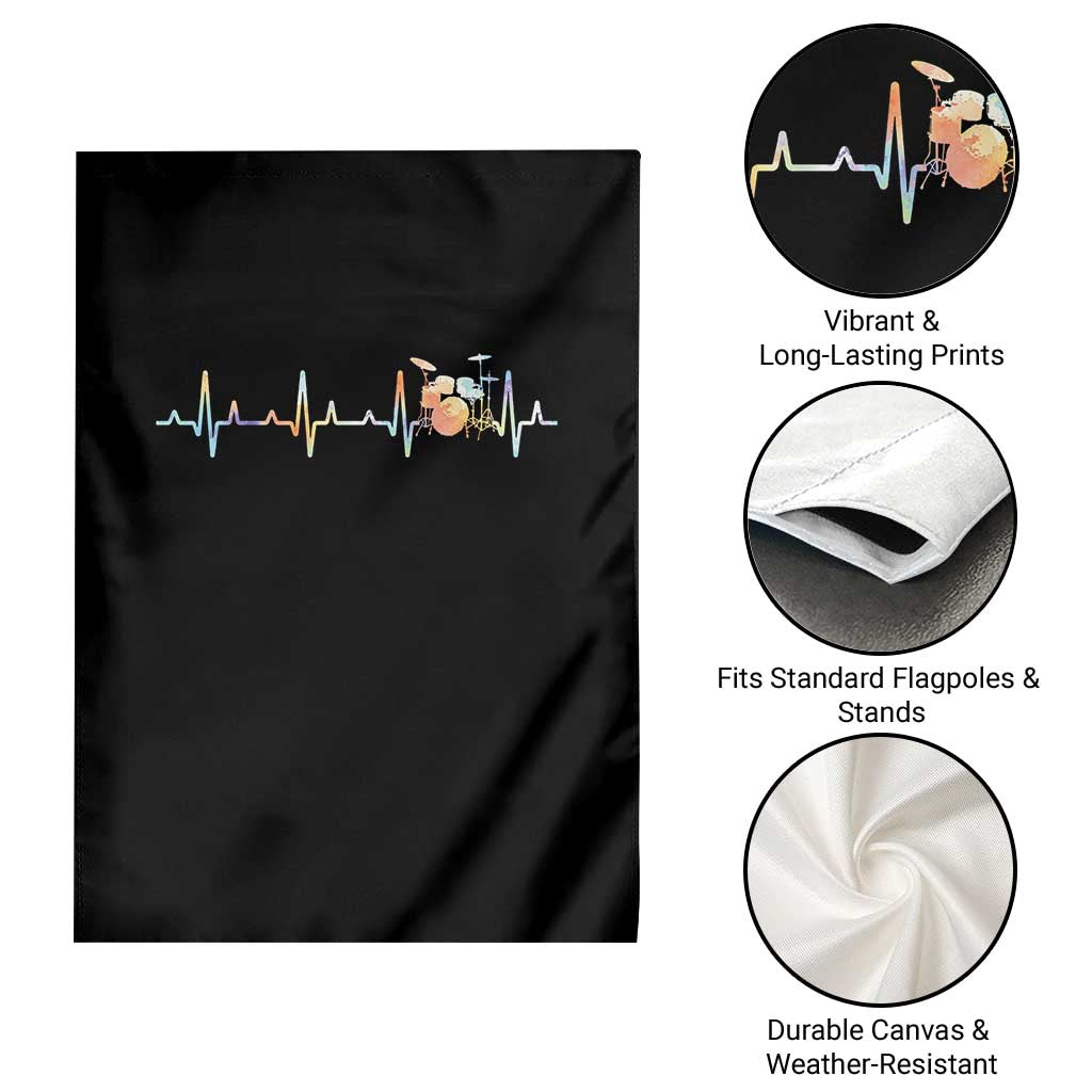 Drums Heartbeat Garden Flag Drummer Percussionist Silhouette TS10 Print Your Wear