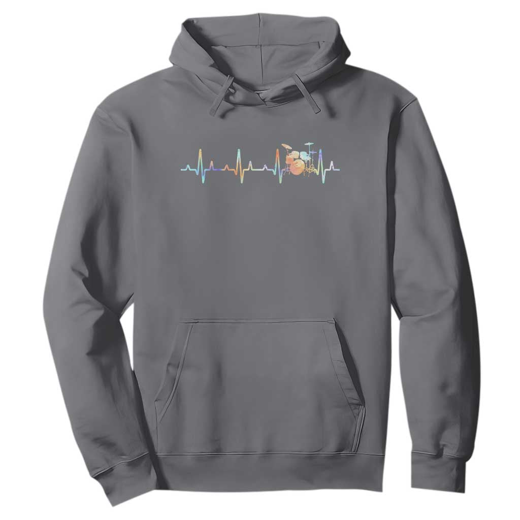 Drums Heartbeat Hoodie Drummer Percussionist Silhouette TS10 Charcoal Print Your Wear