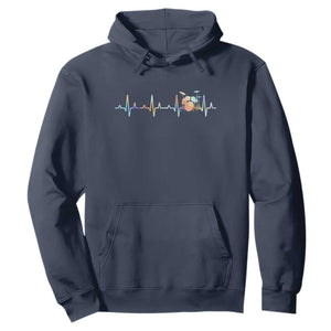 Drums Heartbeat Hoodie Drummer Percussionist Silhouette TS10 Navy Print Your Wear