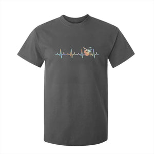 Drums Heartbeat T Shirt For Kid Drummer Percussionist Silhouette TS10 Dark Heather Print Your Wear