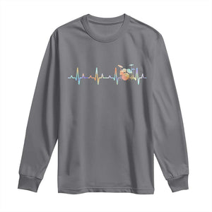 Drums Heartbeat Long Sleeve Shirt Drummer Percussionist Silhouette TS10 Charcoal Print Your Wear