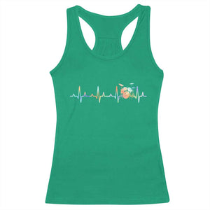 Drums Heartbeat Racerback Tank Top Drummer Percussionist Silhouette TS10 Irish Green Print Your Wear