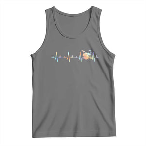Drums Heartbeat Tank Top Drummer Percussionist Silhouette TS10 Black Heather Print Your Wear
