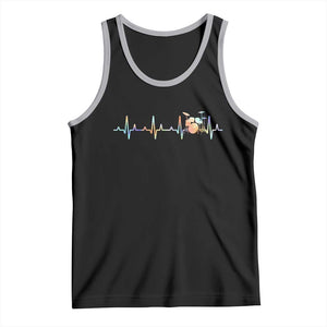 Drums Heartbeat Tank Top Drummer Percussionist Silhouette TS10 Black Athletic Heather Print Your Wear