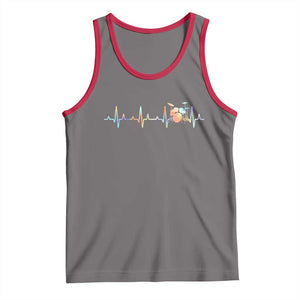 Drums Heartbeat Tank Top Drummer Percussionist Silhouette TS10 Deep Heather Red Print Your Wear