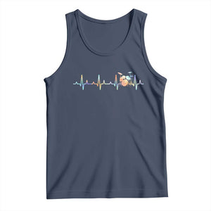Drums Heartbeat Tank Top Drummer Percussionist Silhouette TS10 Navy Print Your Wear