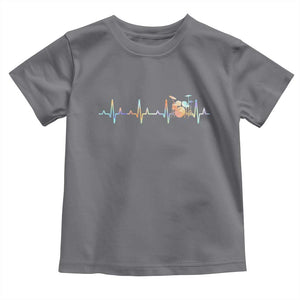 Drums Heartbeat Toddler T Shirt Drummer Percussionist Silhouette TS10 Charcoal Print Your Wear
