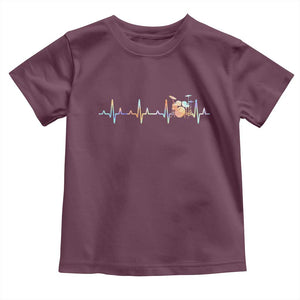 Drums Heartbeat Toddler T Shirt Drummer Percussionist Silhouette TS10 Maroon Print Your Wear