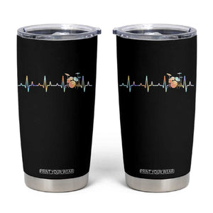 Drums Heartbeat Tumbler Cup Drummer Percussionist Silhouette TS10 Black Print Your Wear