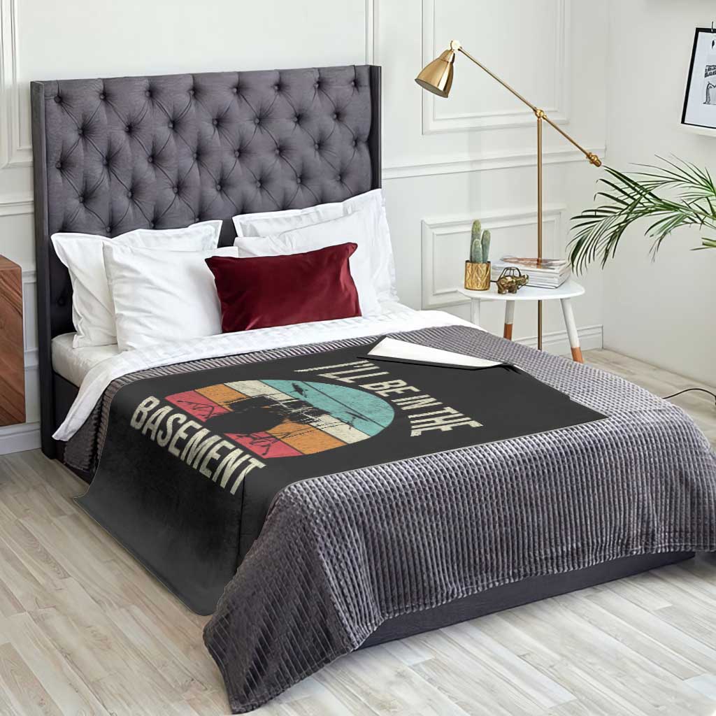 Funny Drummer Throw Blanket Drum Set Drumming Lovers I'll Be In The Basement TS10 Print Your Wear