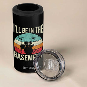Funny Drummer 4 in 1 Can Cooler Tumbler Drum Set Drumming Lovers I'll Be In The Basement TS10 Print Your Wear