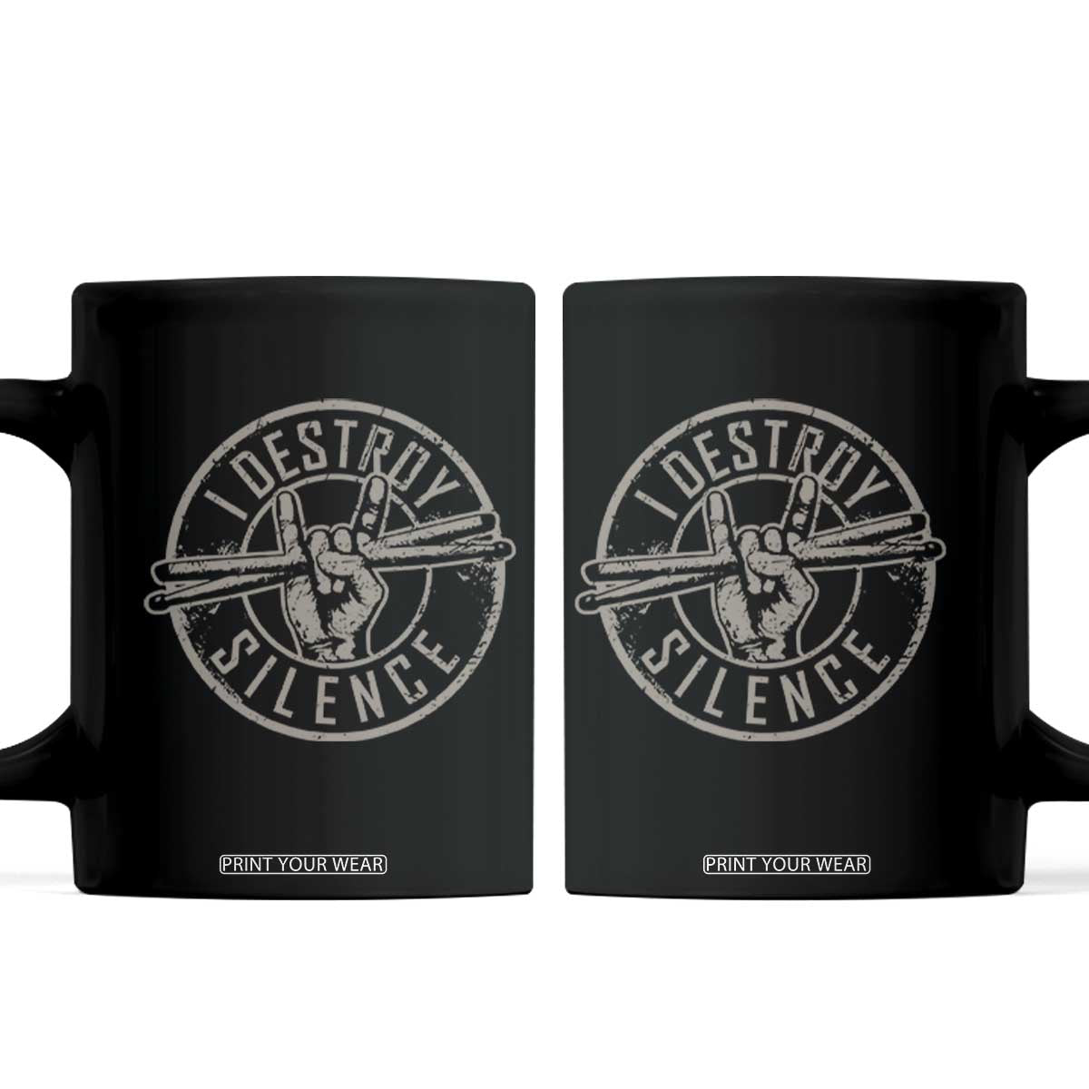 Funny Drummer Coffee Mug Musician Gift Percussion Lover TS10 Black Print Your Wear