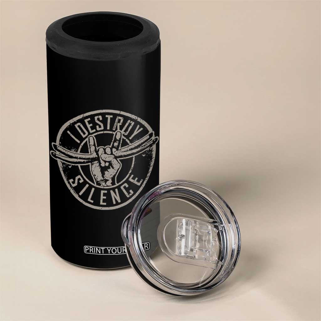 Funny Drummer 4 in 1 Can Cooler Tumbler Musician Gift Percussion Lover TS10 Print Your Wear
