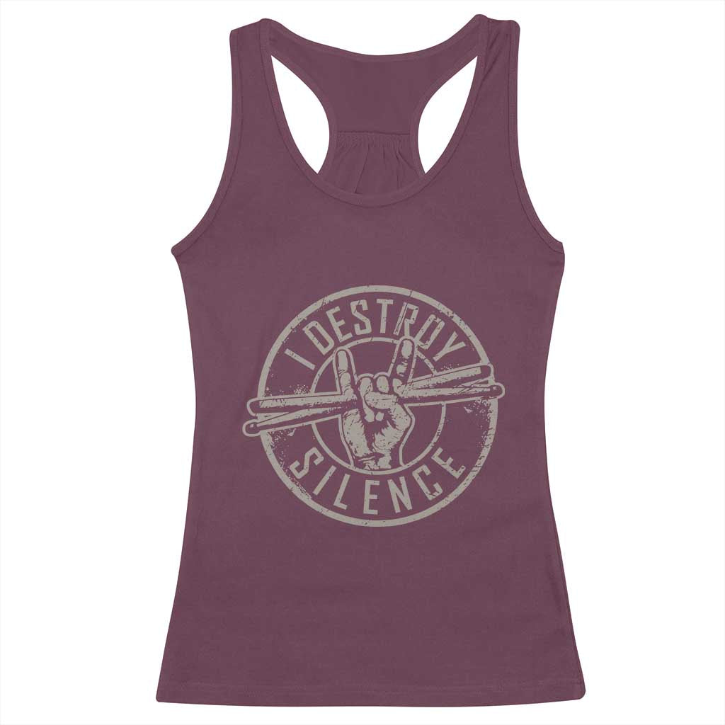 Funny Drummer Racerback Tank Top Musician Gift Percussion Lover TS10 Maroon Print Your Wear
