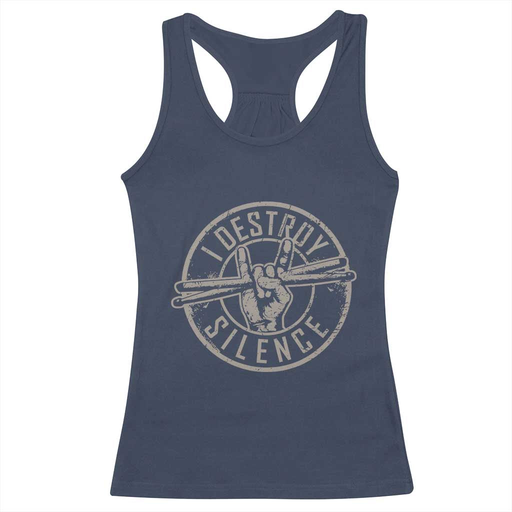 Funny Drummer Racerback Tank Top Musician Gift Percussion Lover TS10 Navy Print Your Wear