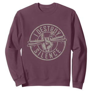 Funny Drummer Sweatshirt Musician Gift Percussion Lover TS10 Maroon Print Your Wear