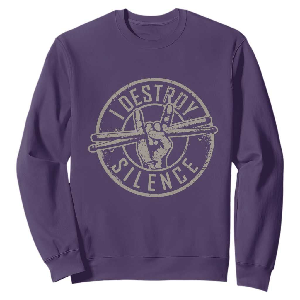 Funny Drummer Sweatshirt Musician Gift Percussion Lover TS10 Purple Print Your Wear