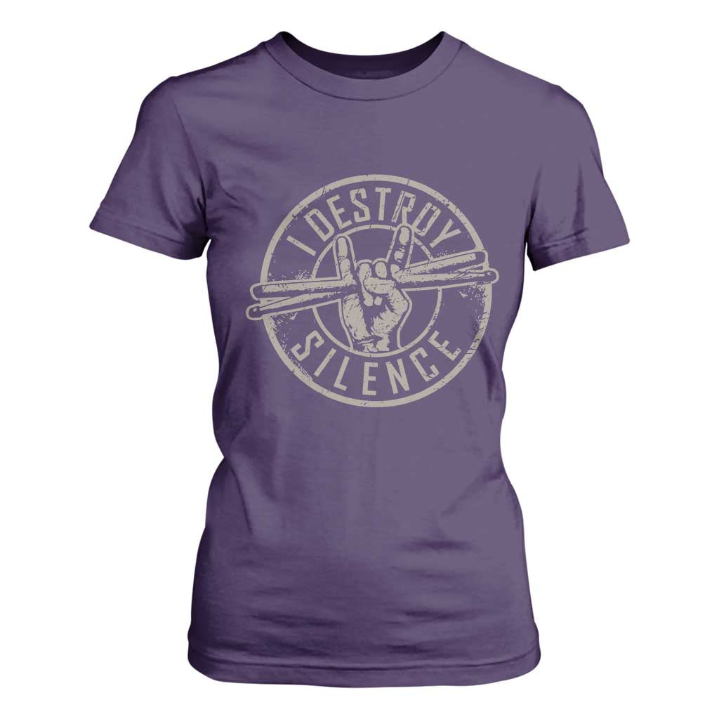 Funny Drummer T Shirt For Women Musician Gift Percussion Lover TS10 Purple Print Your Wear