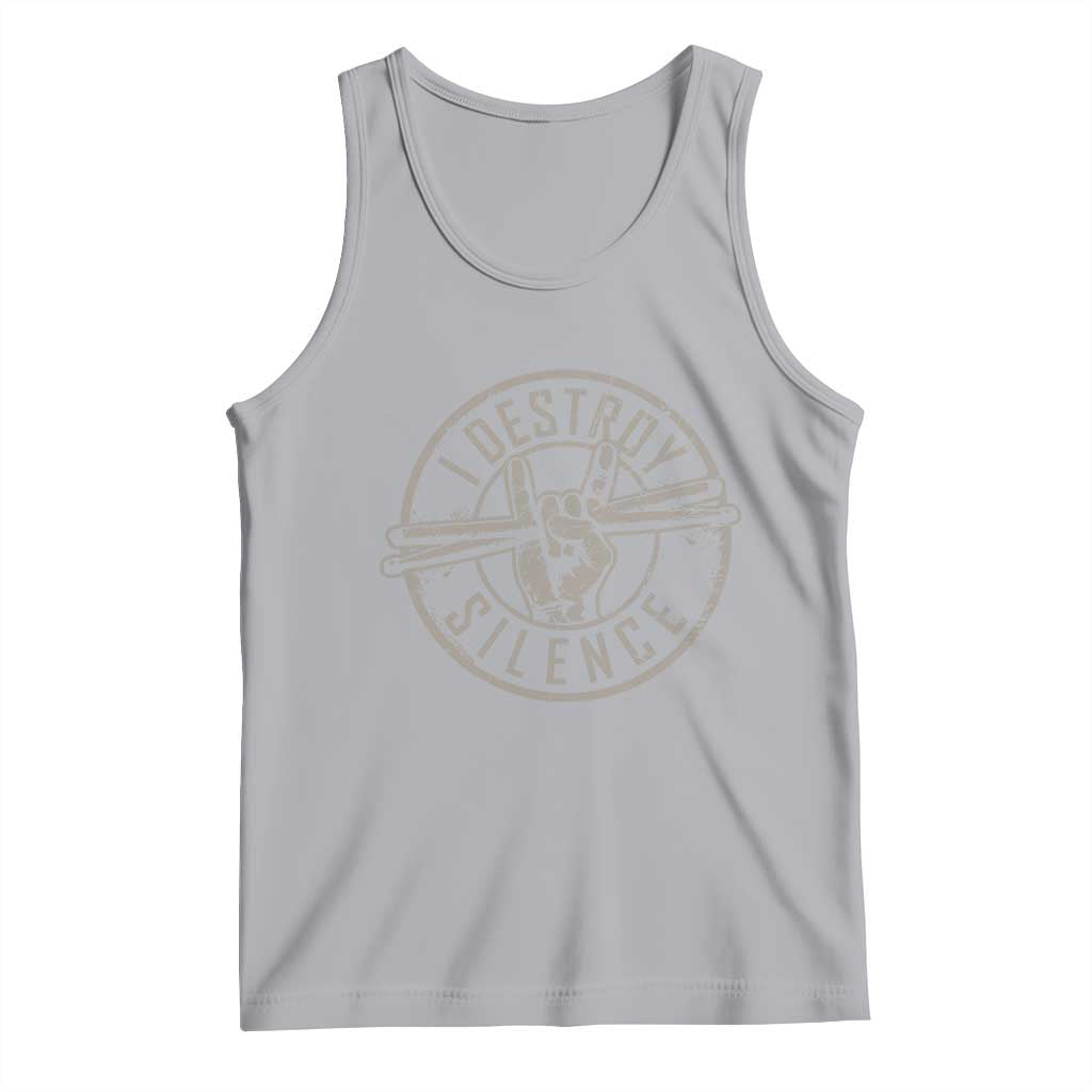 Funny Drummer Tank Top Musician Gift Percussion Lover TS10 Athletic Heather Print Your Wear