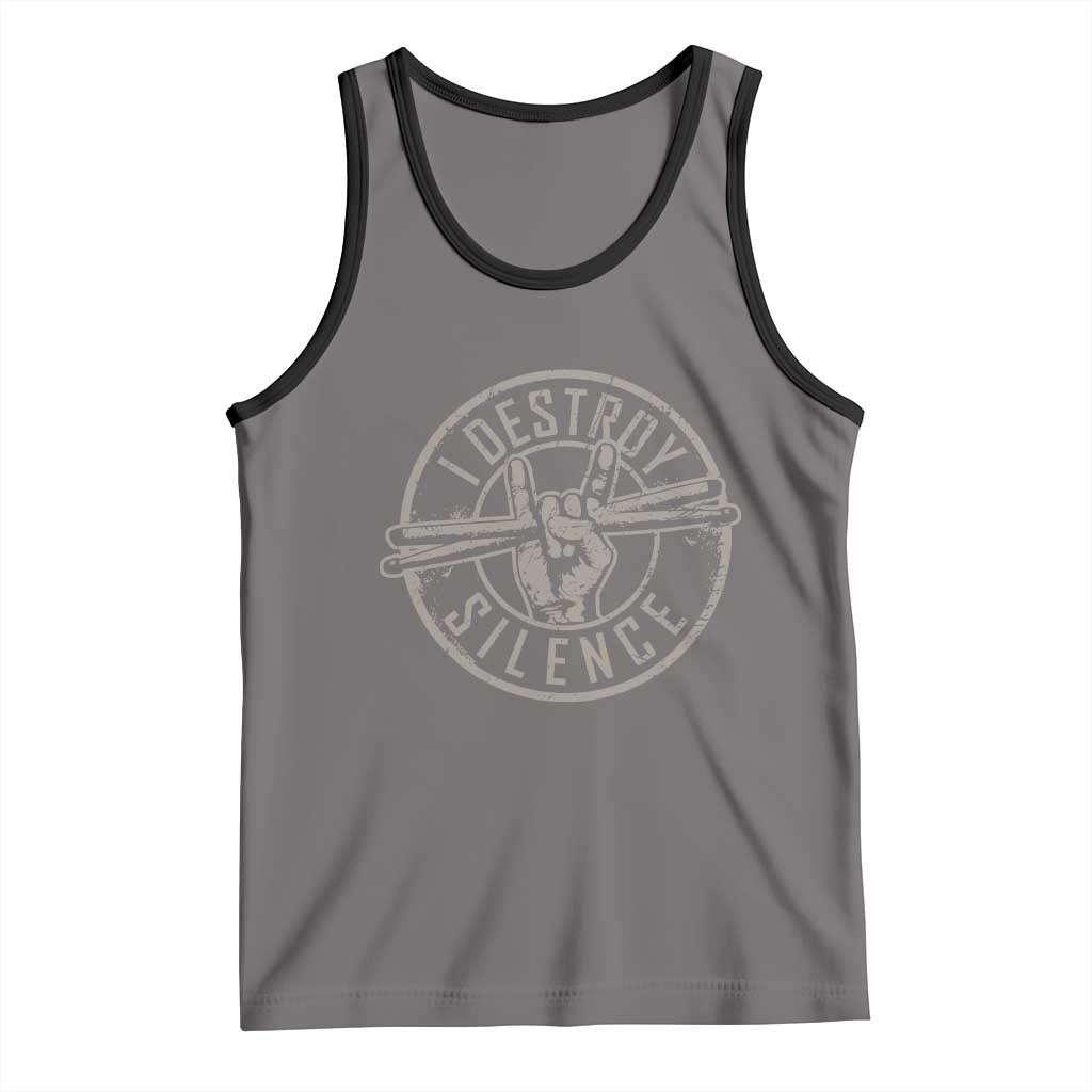Funny Drummer Tank Top Musician Gift Percussion Lover TS10 Deep Heather Black Print Your Wear