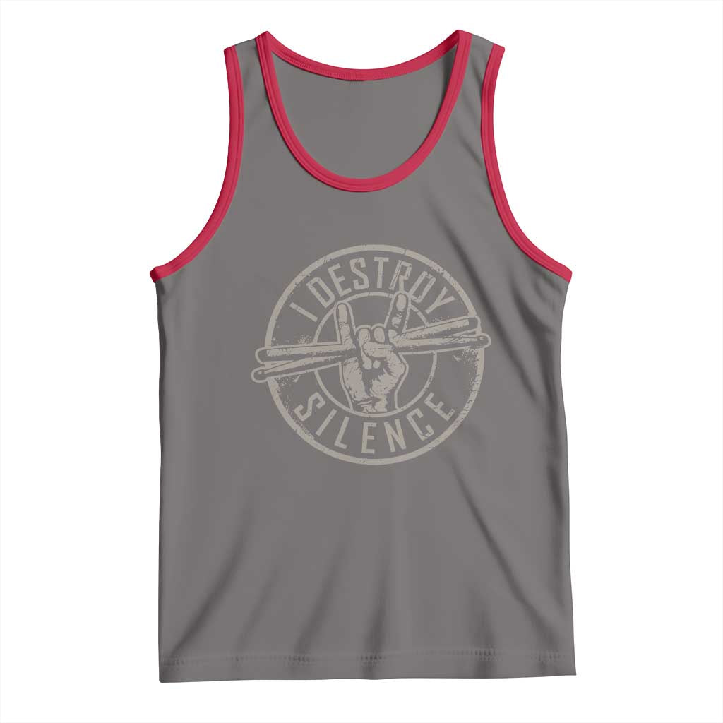 Funny Drummer Tank Top Musician Gift Percussion Lover TS10 Deep Heather Red Print Your Wear