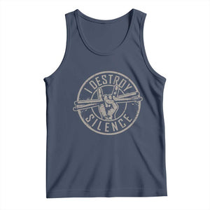 Funny Drummer Tank Top Musician Gift Percussion Lover TS10 Navy Print Your Wear
